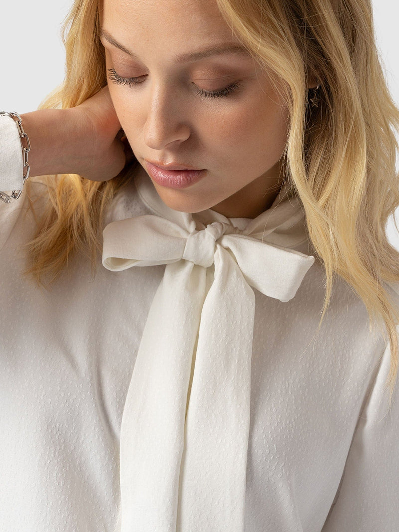 Paxton Pussybow Blouse - Cream