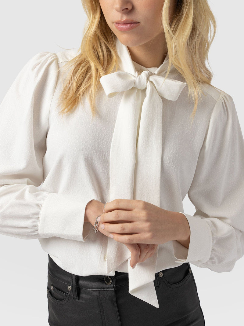 Paxton Pussybow Blouse - Cream