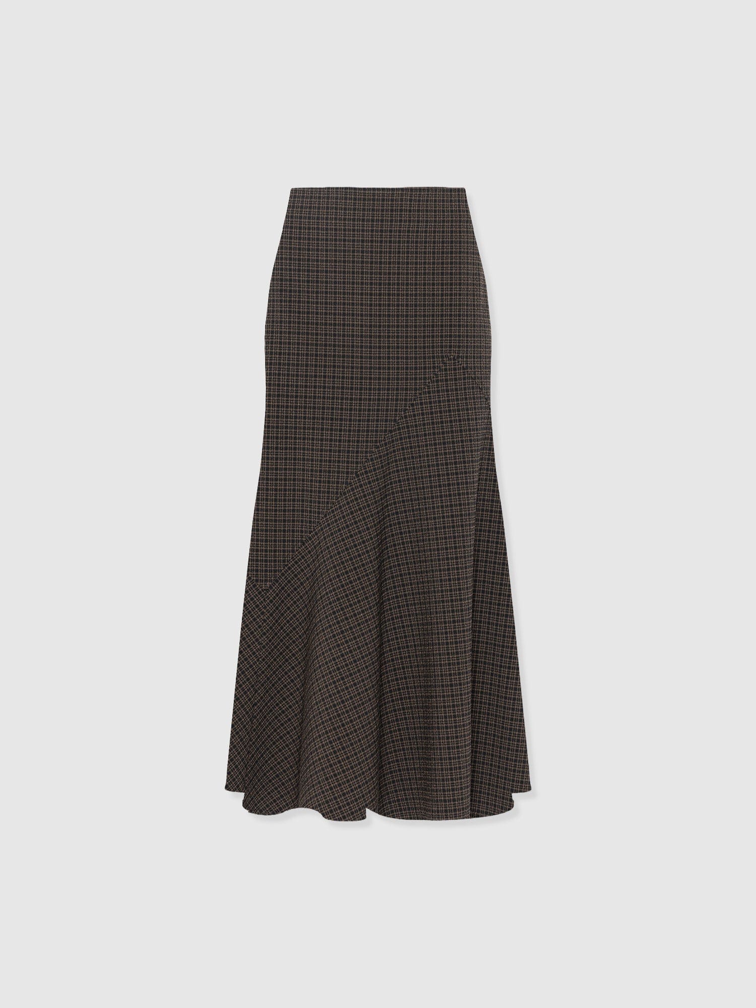 Piper Panelled Skirt - Brown Check - Women's Skirts | Saint + Sofia® UK