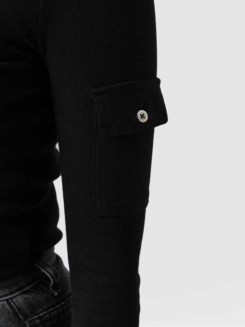 Pocket Roll Neck - Black