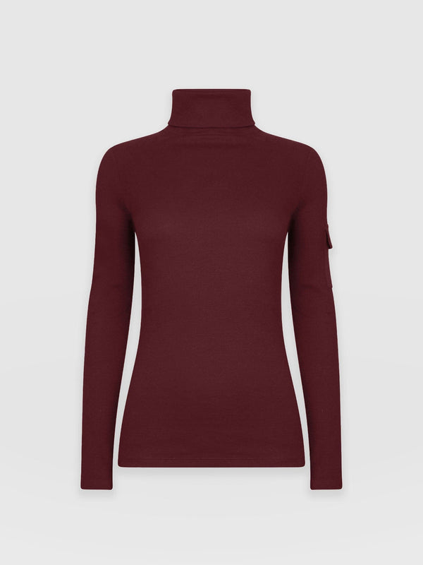 Pocket Roll Neck - Burgundy