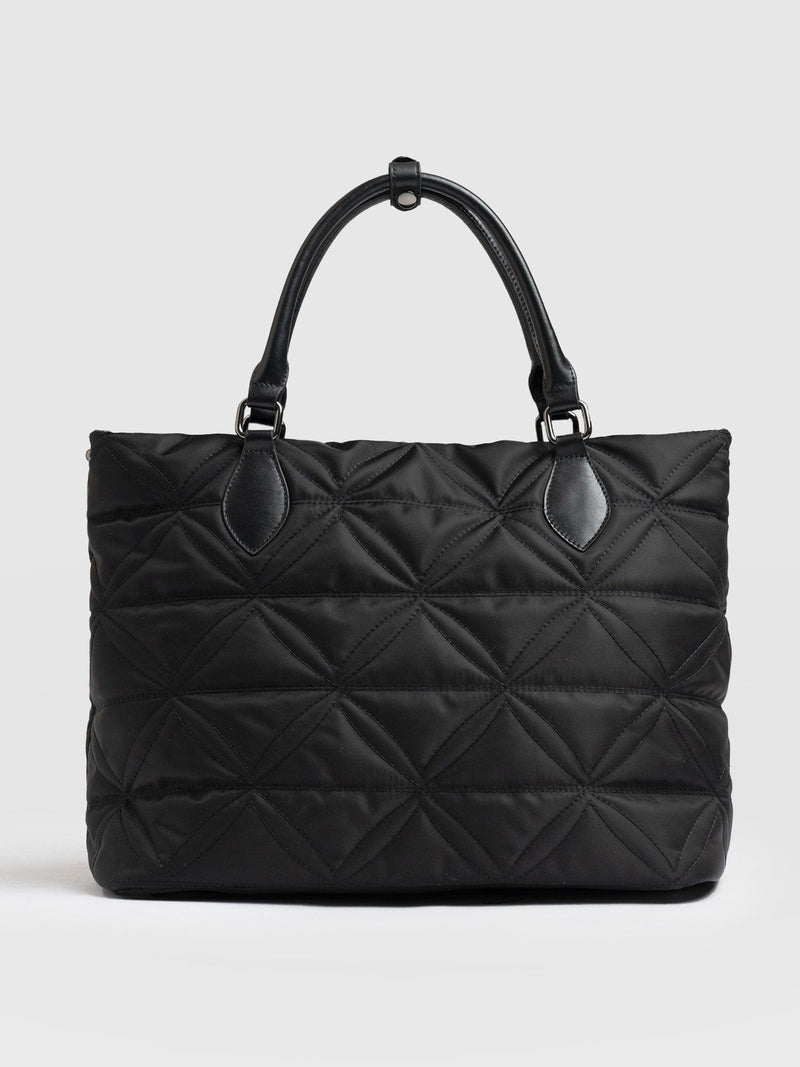 Quilted Selene Shopper Bag - Black