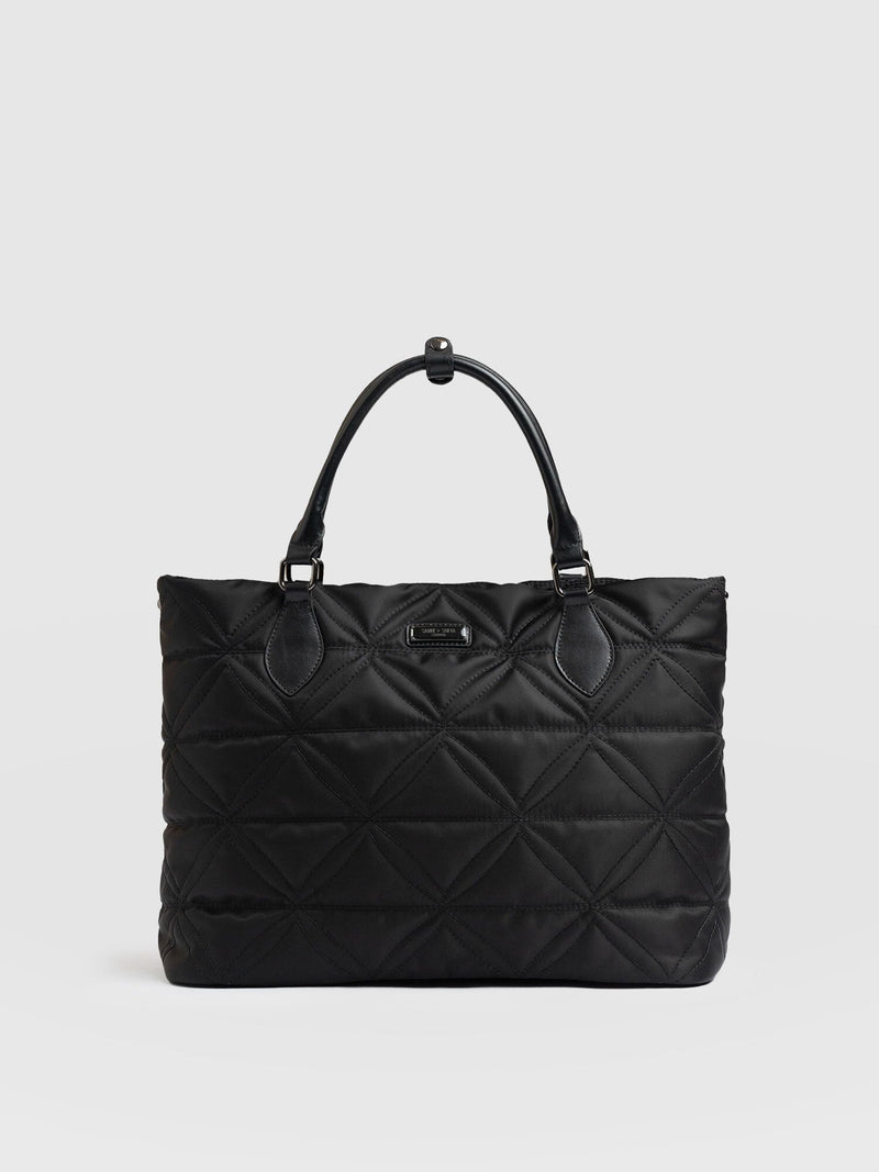 Quilted Selene Shopper Bag - Black