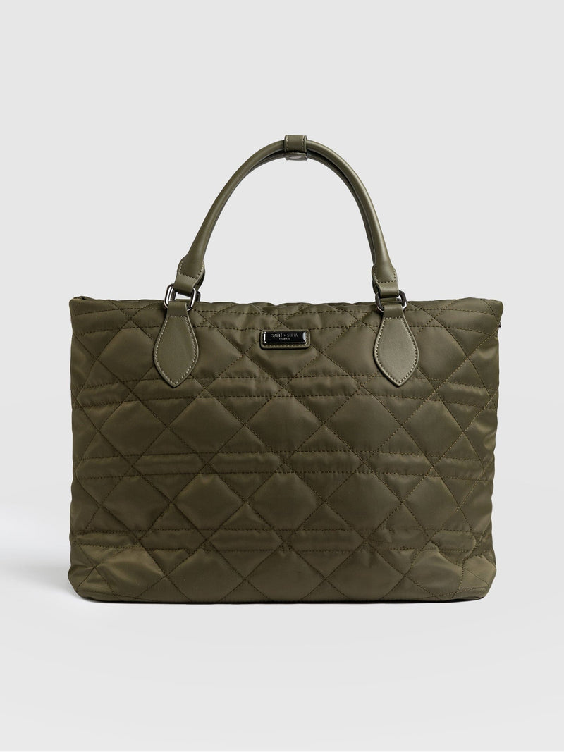 Quilted Selene Shopper Bag - Khaki