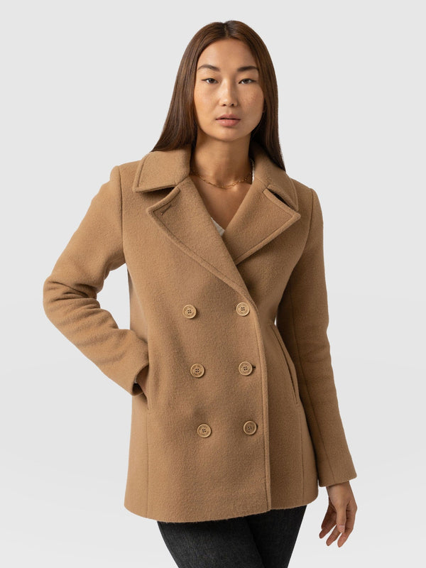 Quinn Pea Coat - Camel