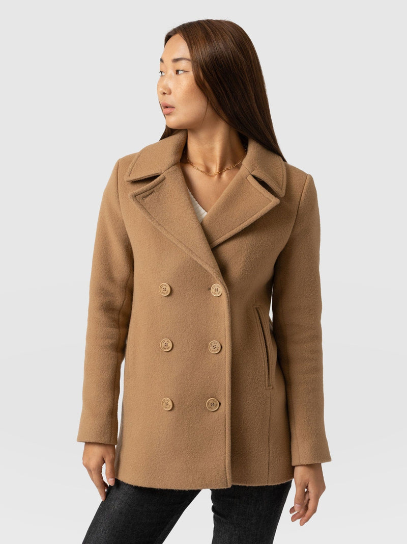 Quinn Pea Coat - Camel