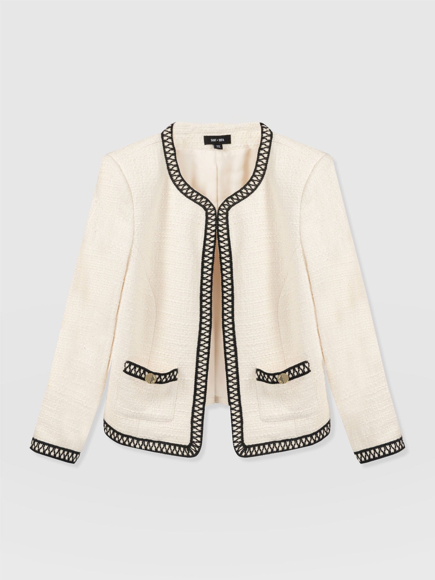Rayner Jacket Cream/Black - Women's Jackets | Saint + Sofia® UK