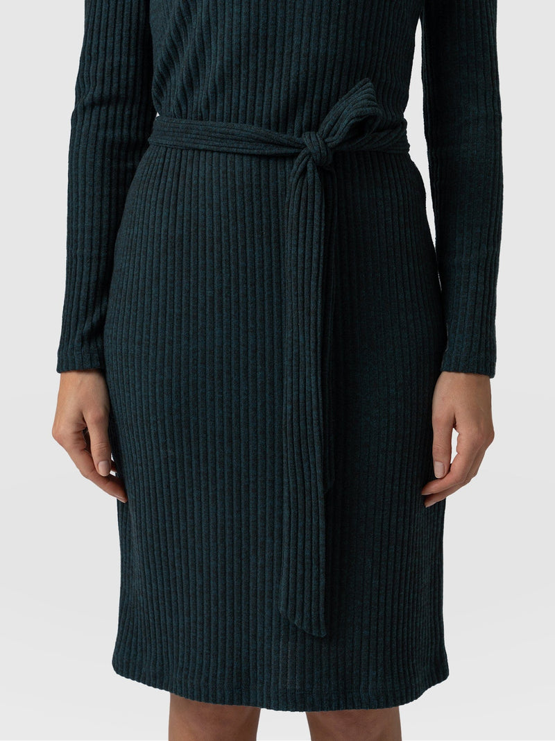 Remi Roll Neck Dress - Green