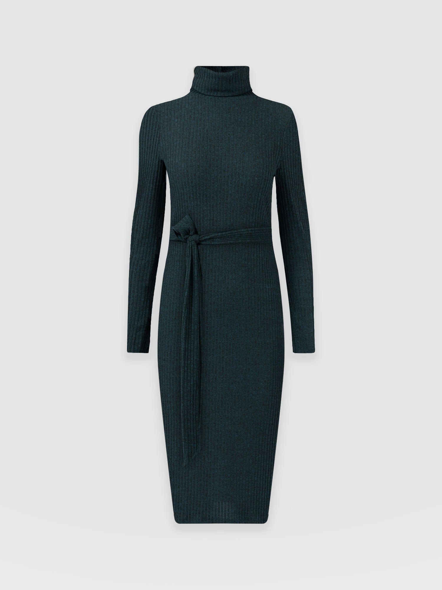 Remi Roll Neck Dress - Green