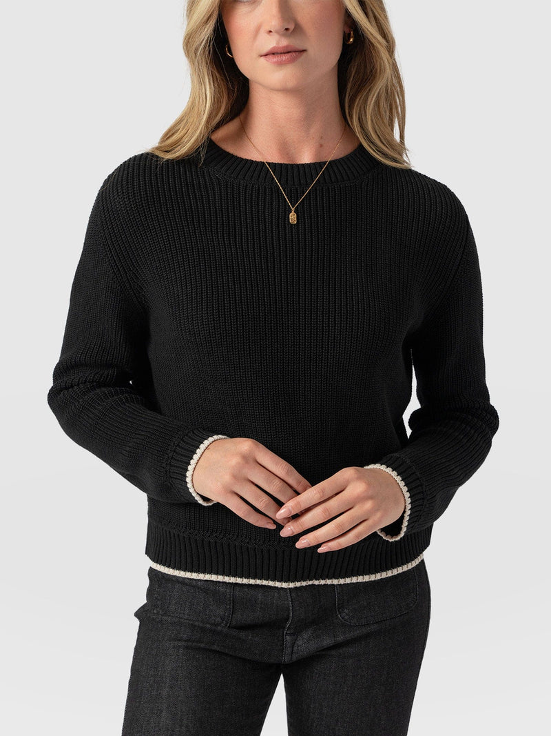 Remy Crop Jumper - Black