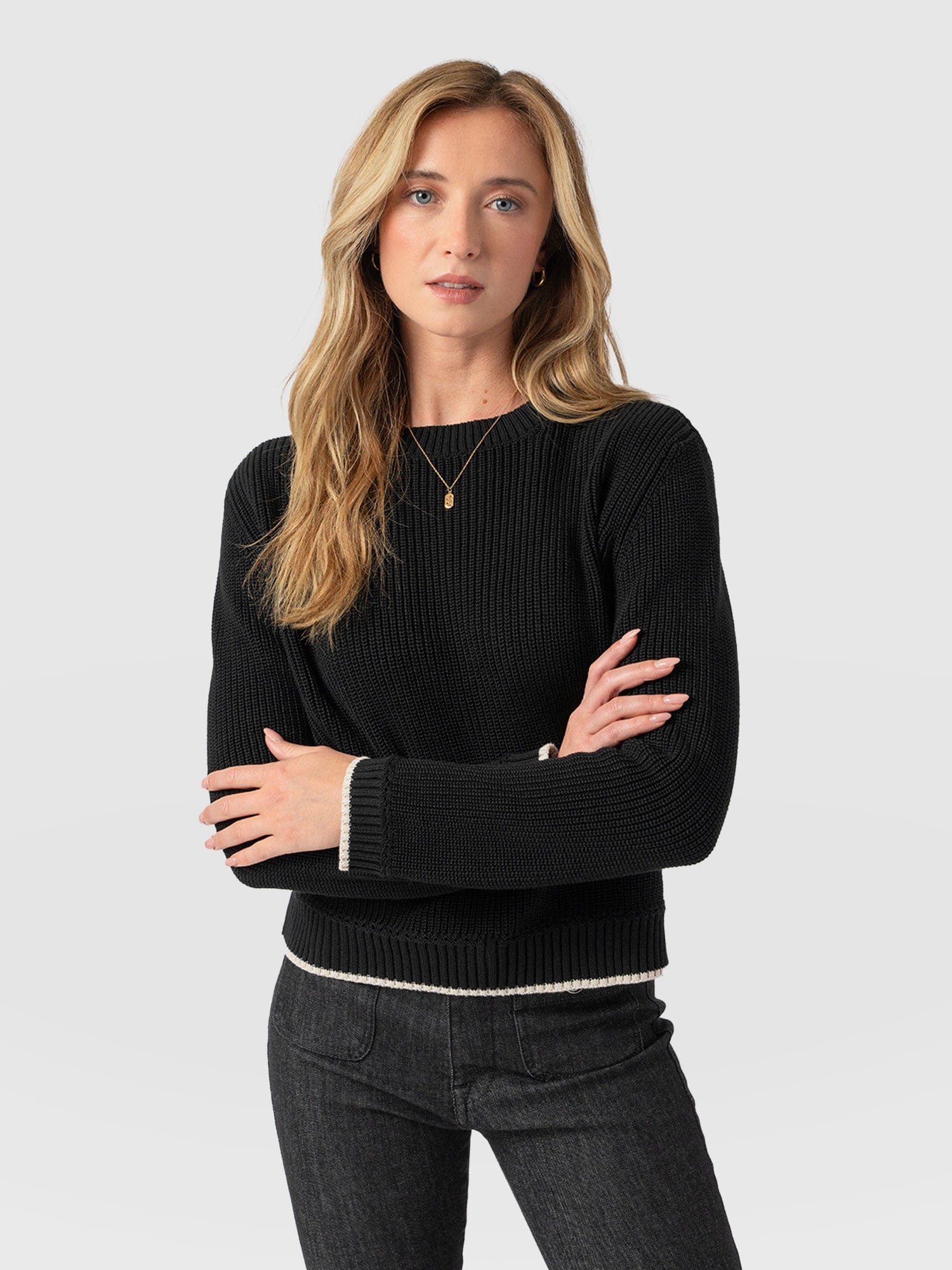 Remy Crop Jumper - Black