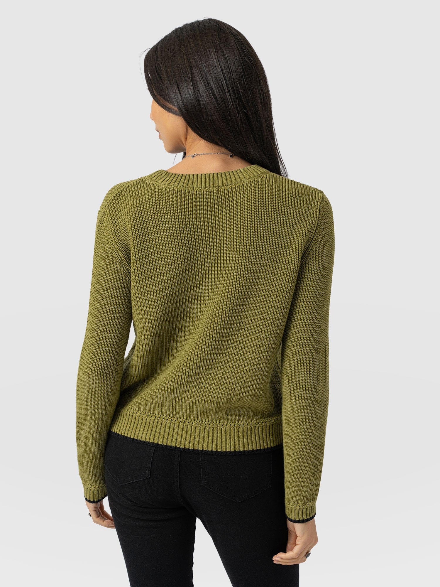 Remy Crop Jumper Khaki - Women's Jumpers | Saint + Sofia® UK