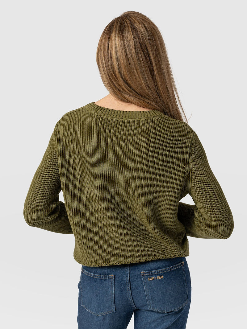 Remy Crop Jumper - Khaki