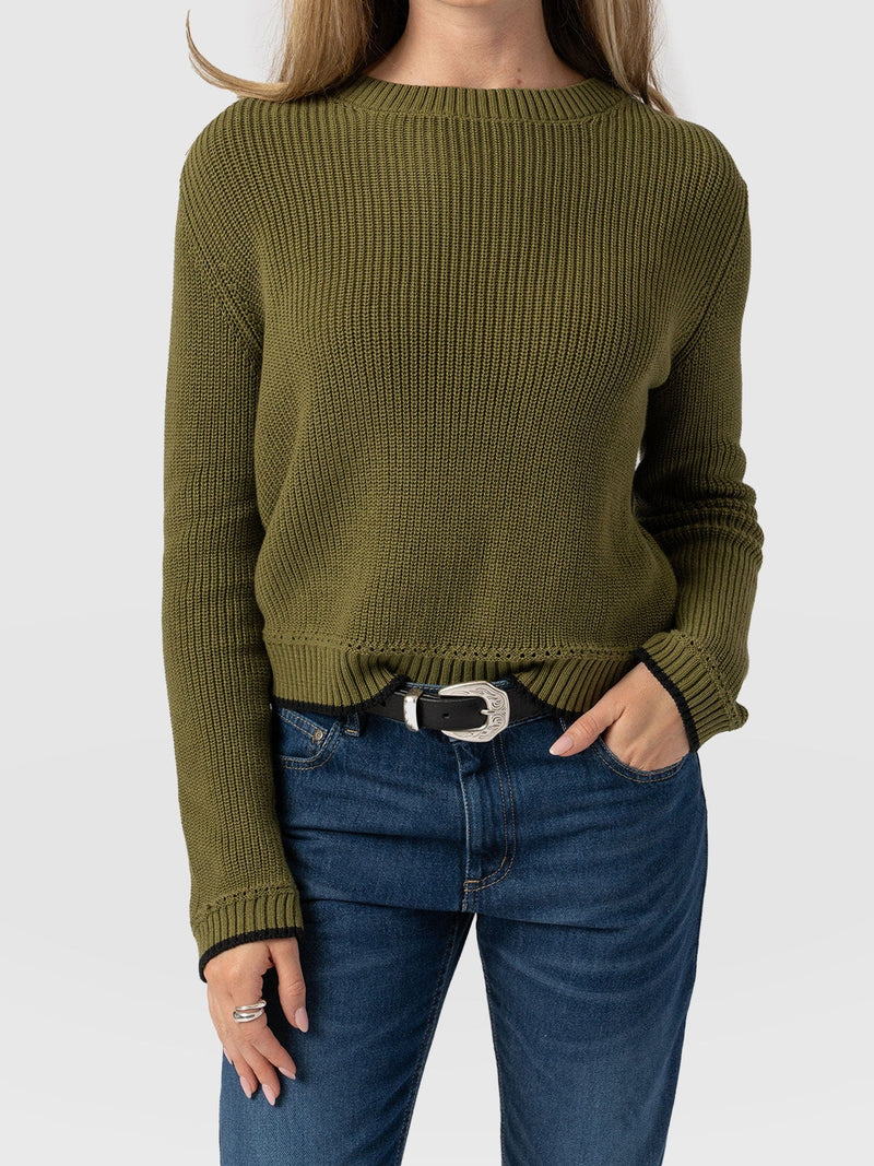 Remy Crop Jumper - Khaki