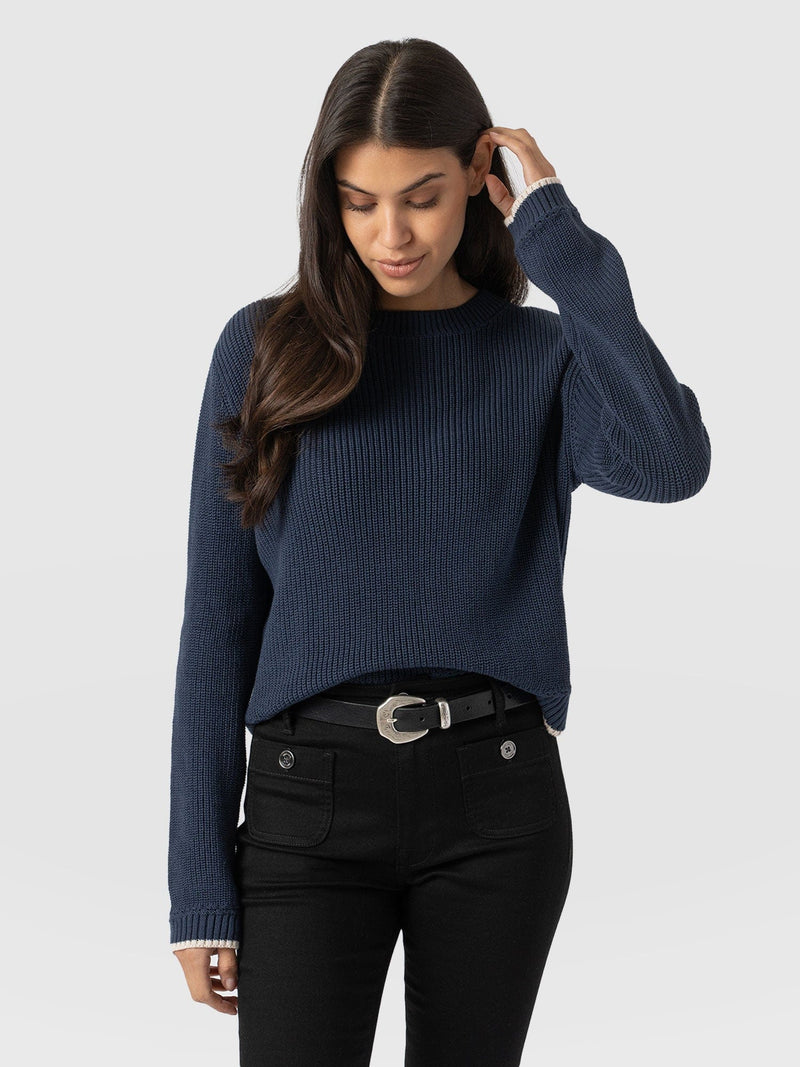 Remy Crop Jumper - Navy