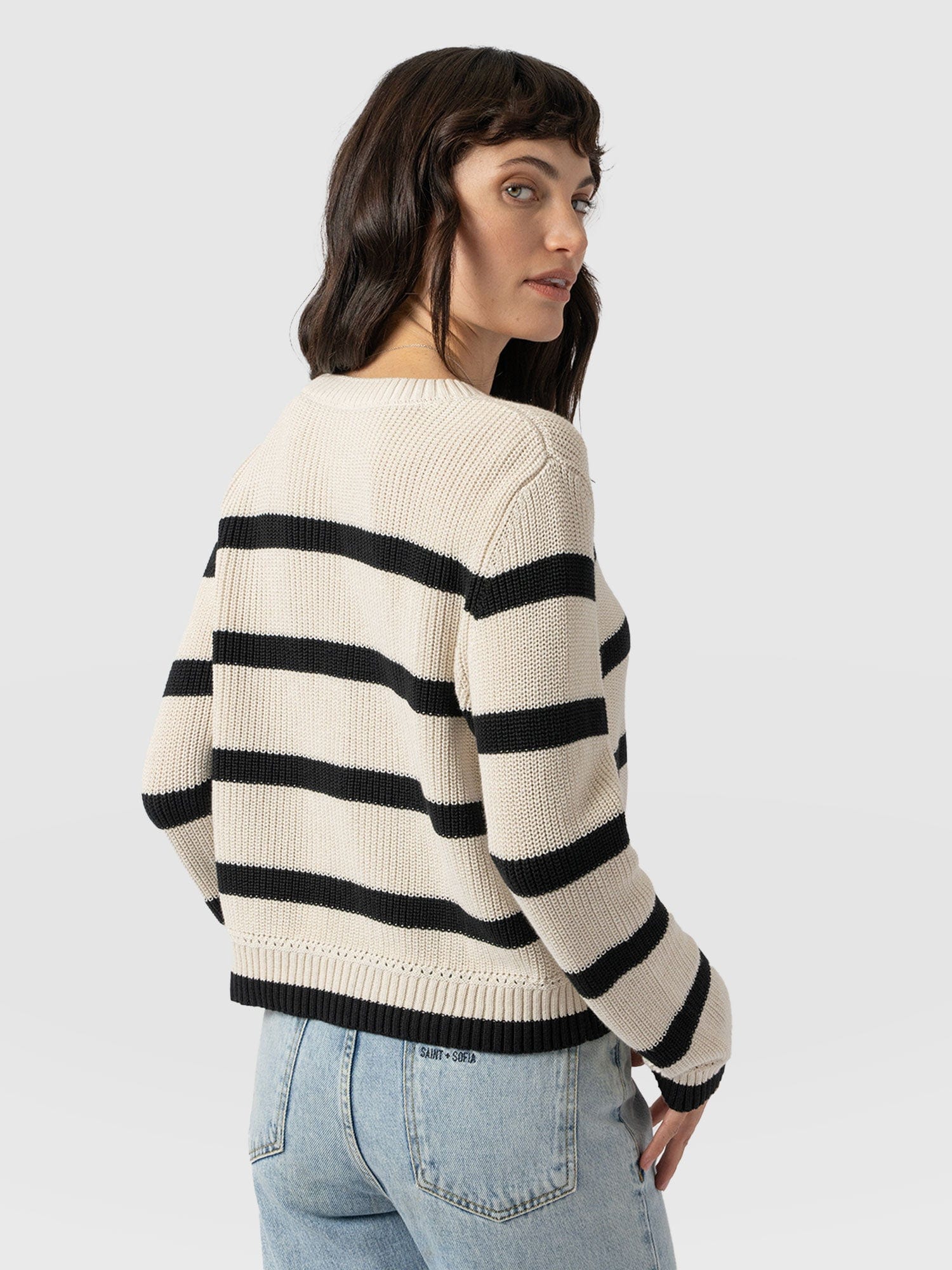 Remy Crop Jumper Stripe - Women's Jumpers | Saint + Sofia® UK