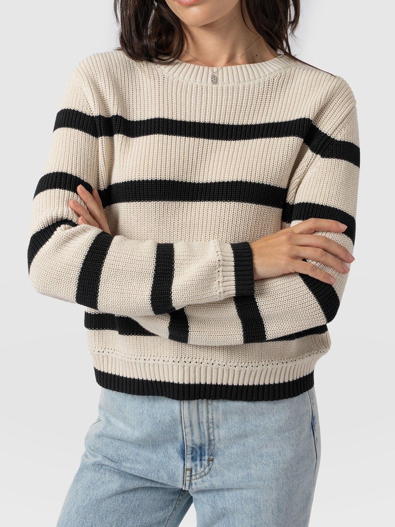 Remy Crop Jumper Stripe - Women's Jumpers | Saint + Sofia® UK