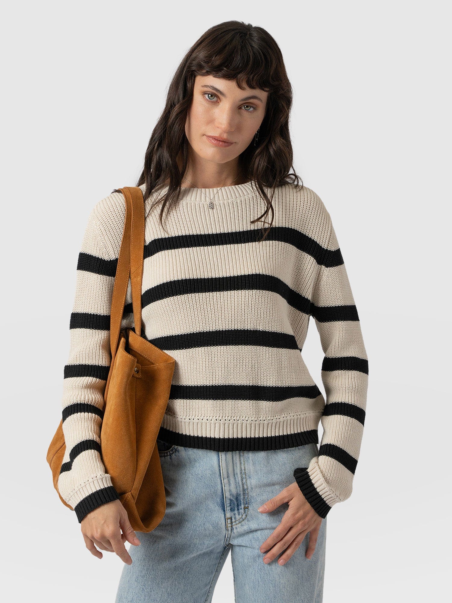 Remy Crop Jumper Stripe - Women's Jumpers | Saint + Sofia® UK