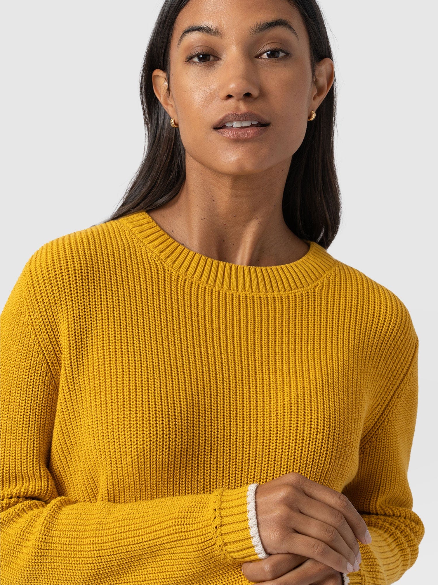Remy Crop Jumper Yellow - Women's Jumpers | Saint + Sofia® UK
