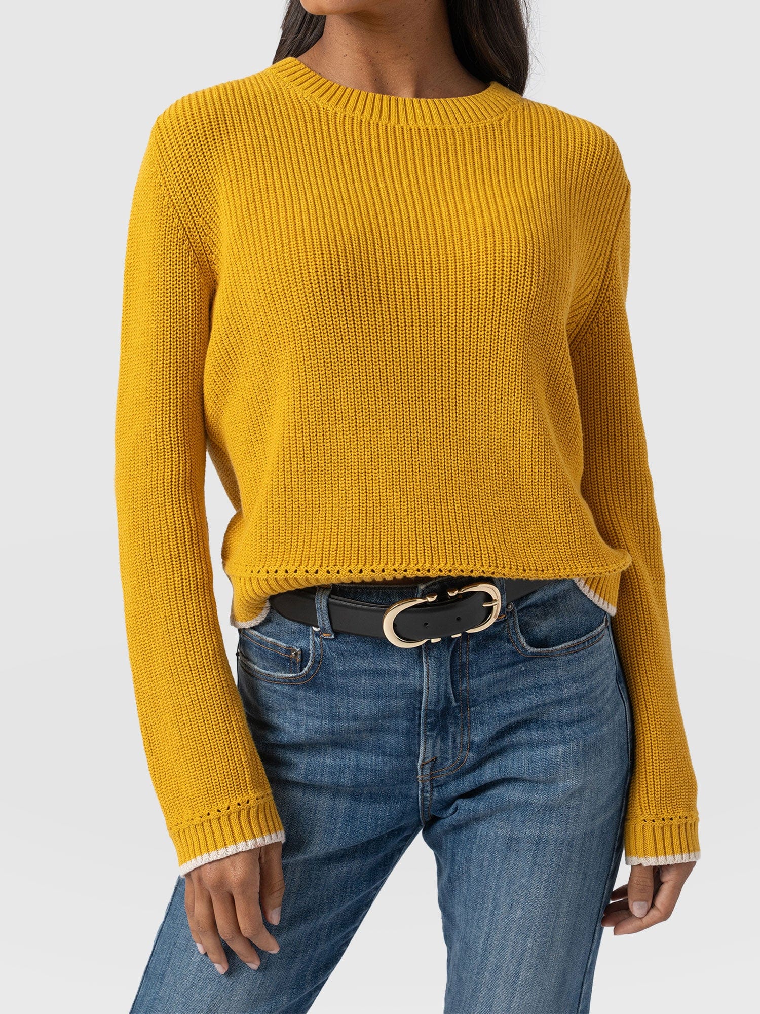 Remy Crop Jumper Yellow - Women's Jumpers | Saint + Sofia® UK