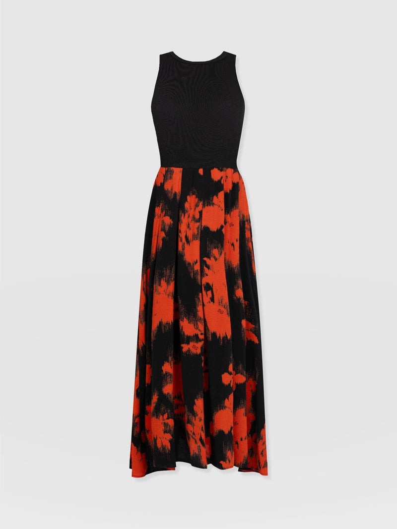 Renee Contrast Dress Orange Fade Floral