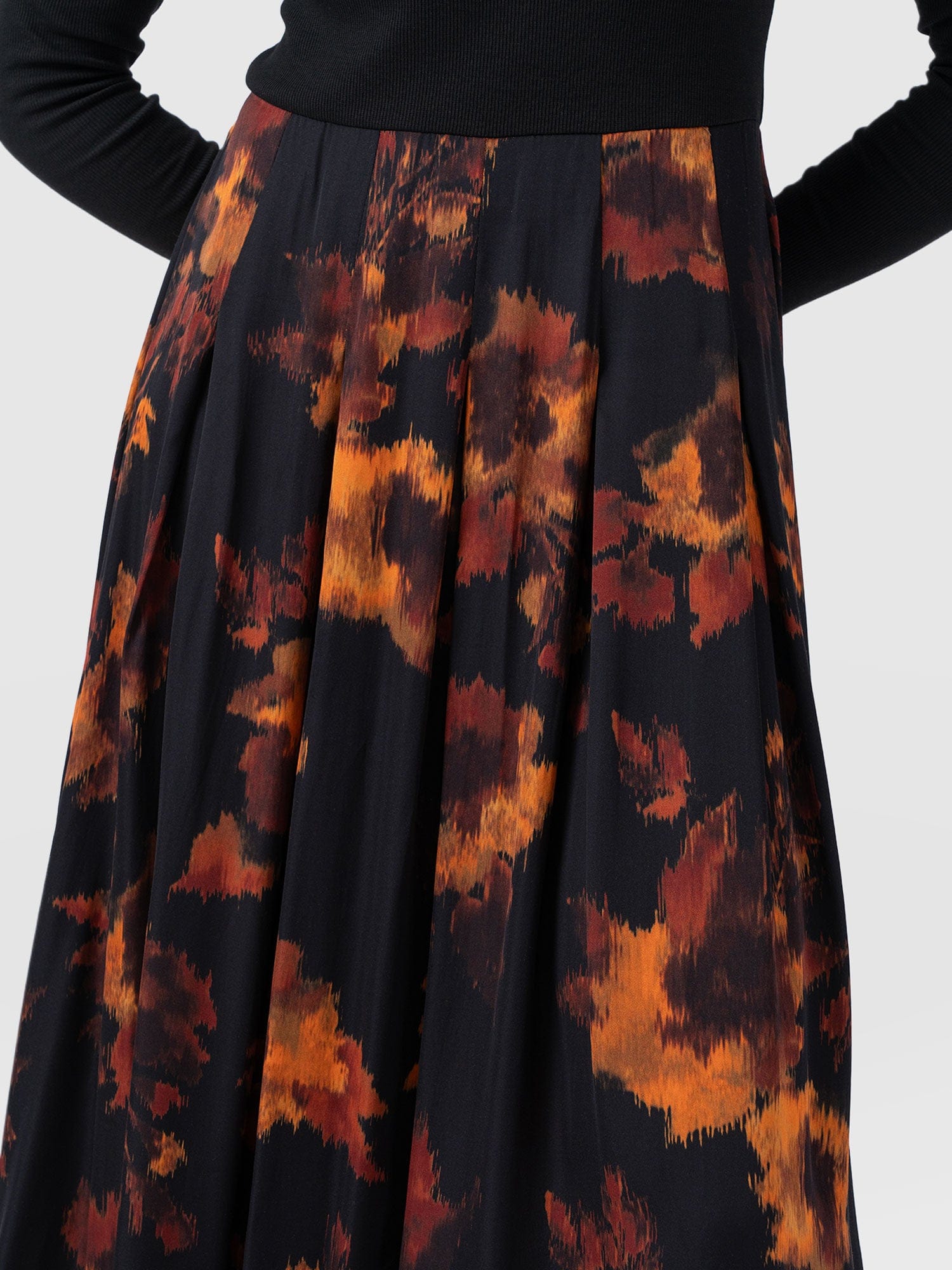 Renee Contrast Long Sleeve Dress - Autumn Floral - Women's Dresses | Saint + Sofia® UK
