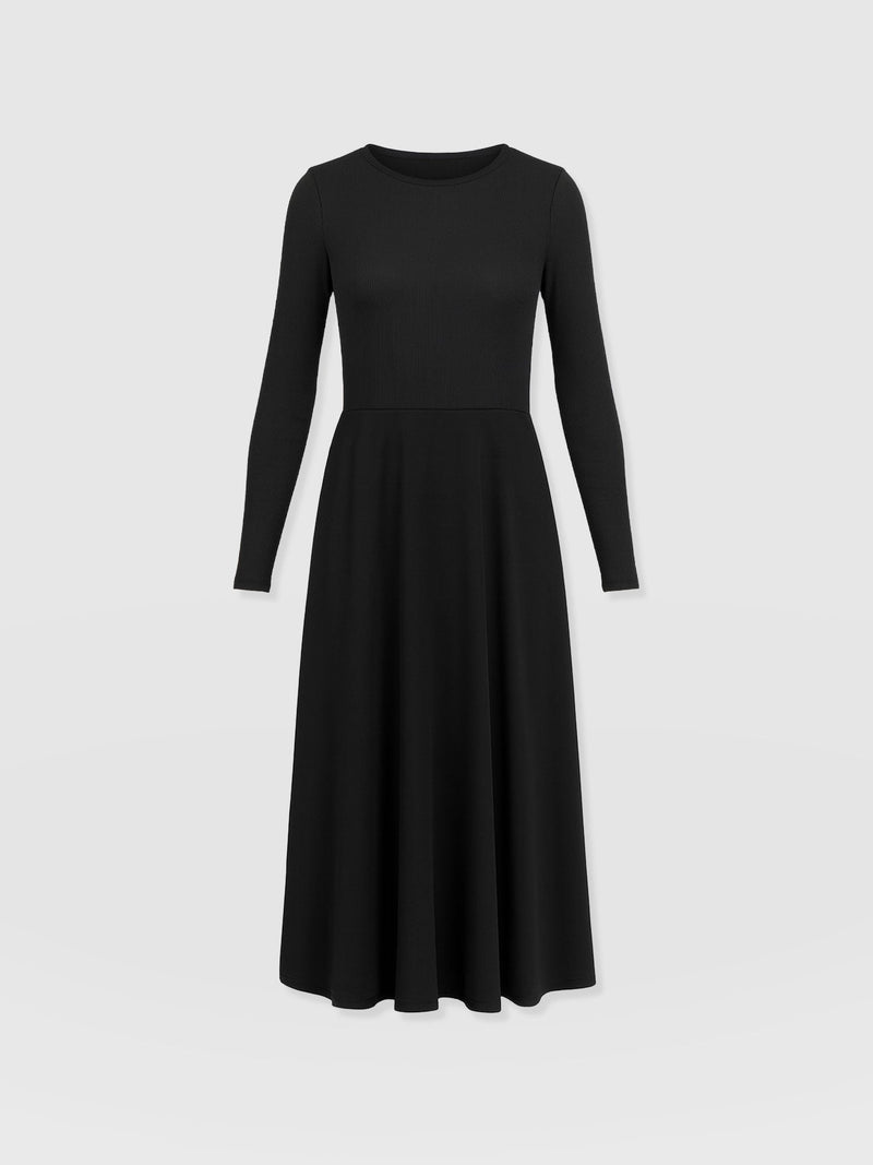 Renee Contrast Long Sleeve Dress - Black - Women's Dresses | Saint + Sofia® UK