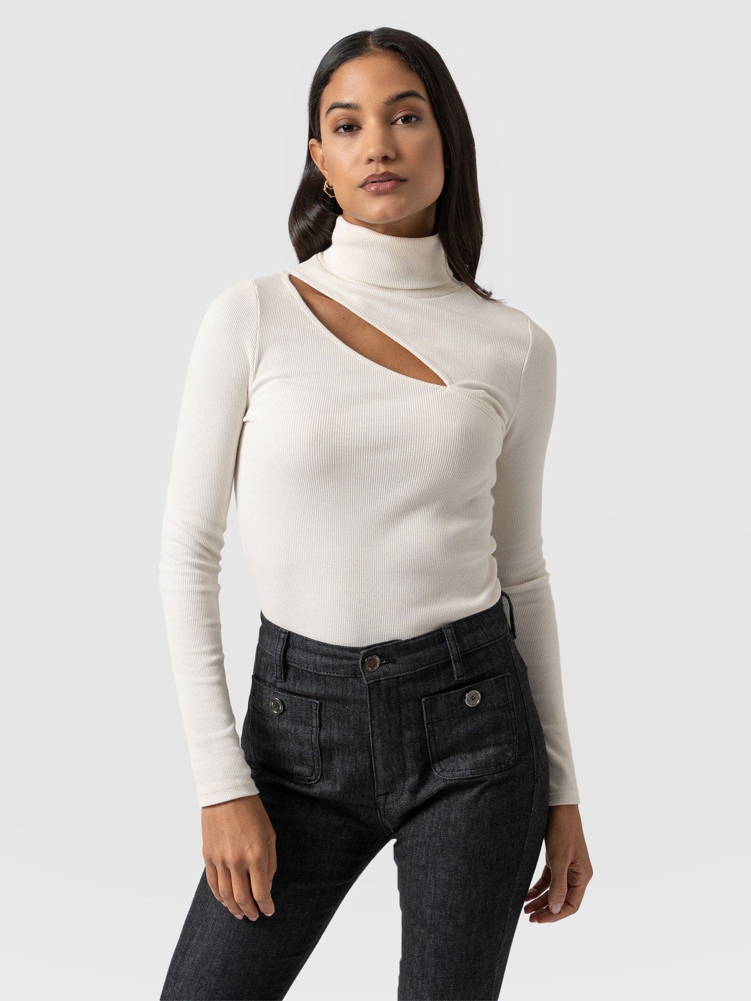 Reveal Roll Neck - Cream