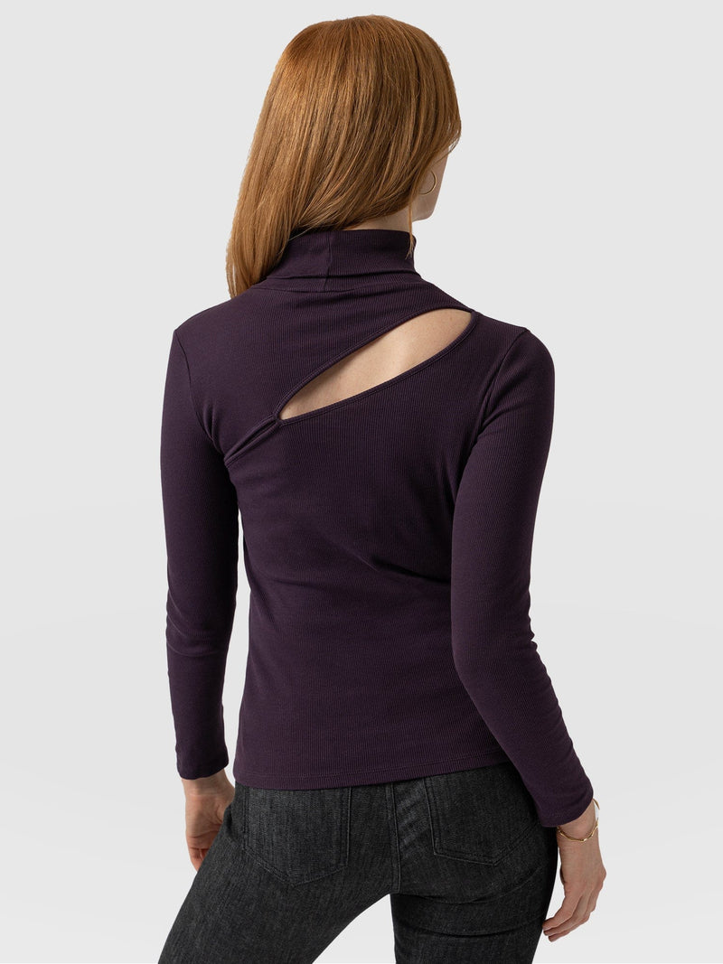 Reveal Roll Neck - Plum