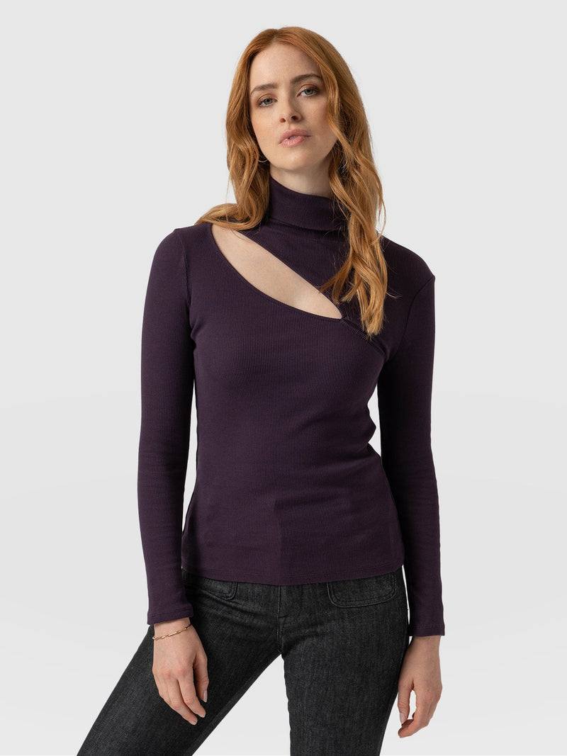 Reveal Roll Neck - Plum