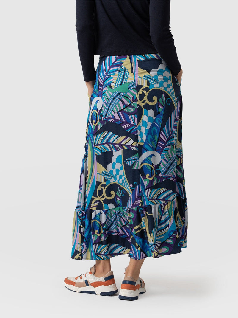 Riley Skirt - Blue Palm