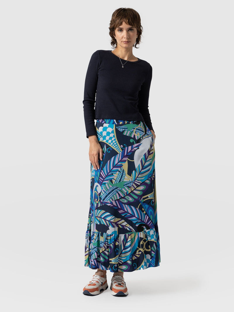 Riley Skirt - Blue Palm