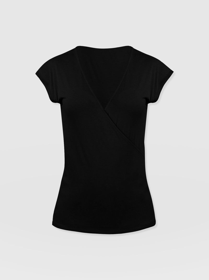 Rosa Wrap Tee - Black