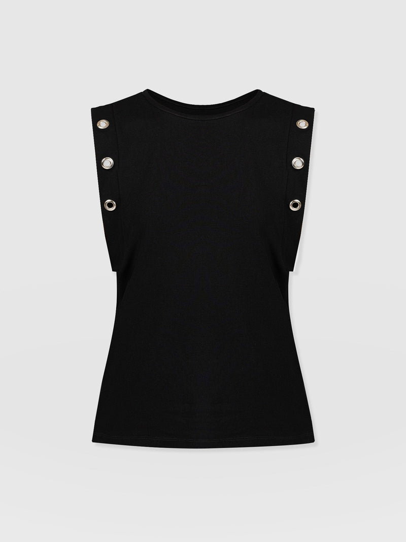 Rowan Tee - Black Eyelet