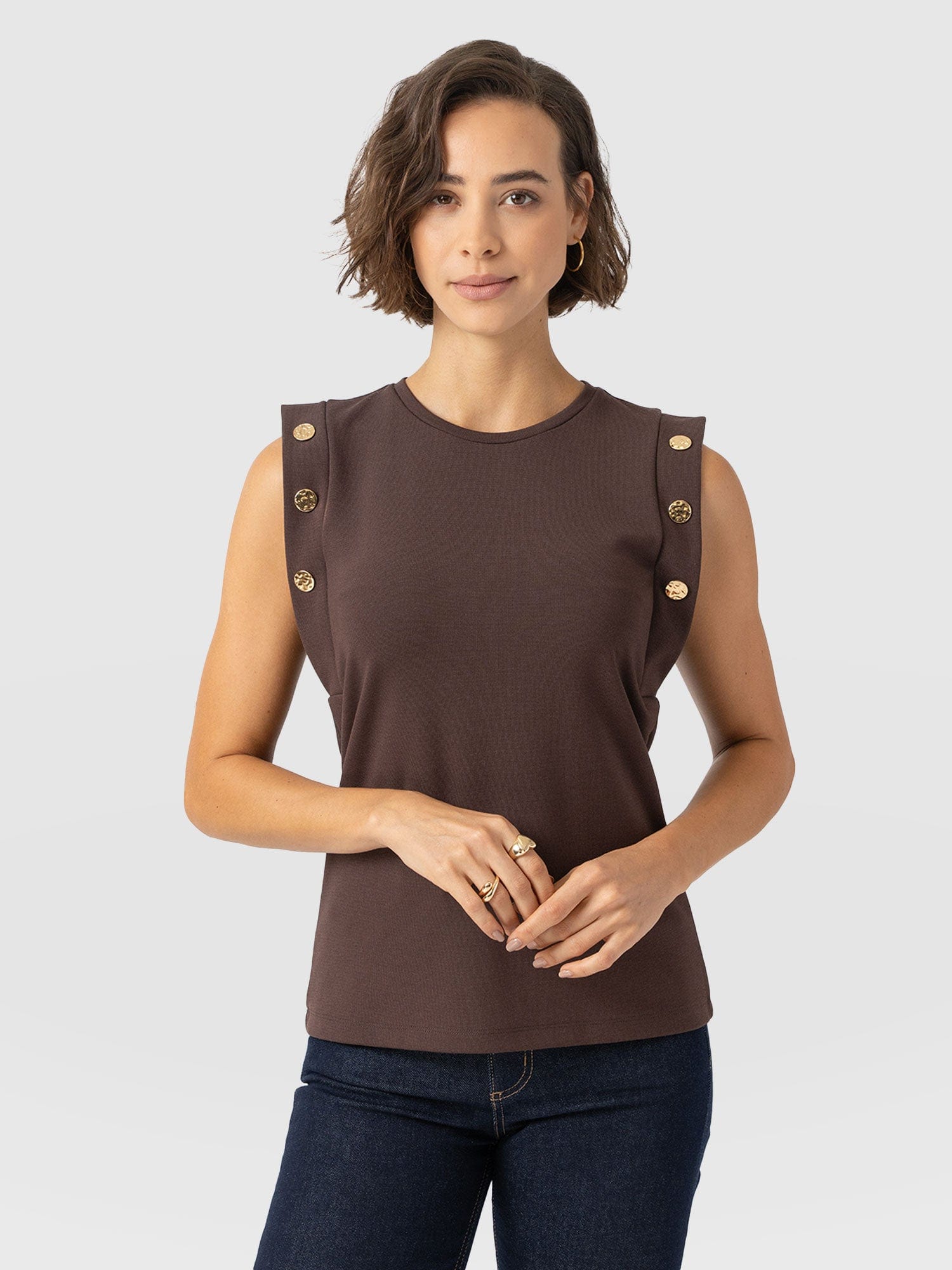 Rowan Tee - Brown - Molten - Women's T-shirts | Saint + Sofia? UK