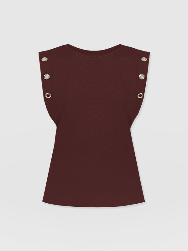 Rowan Tee - Maroon Eyelet