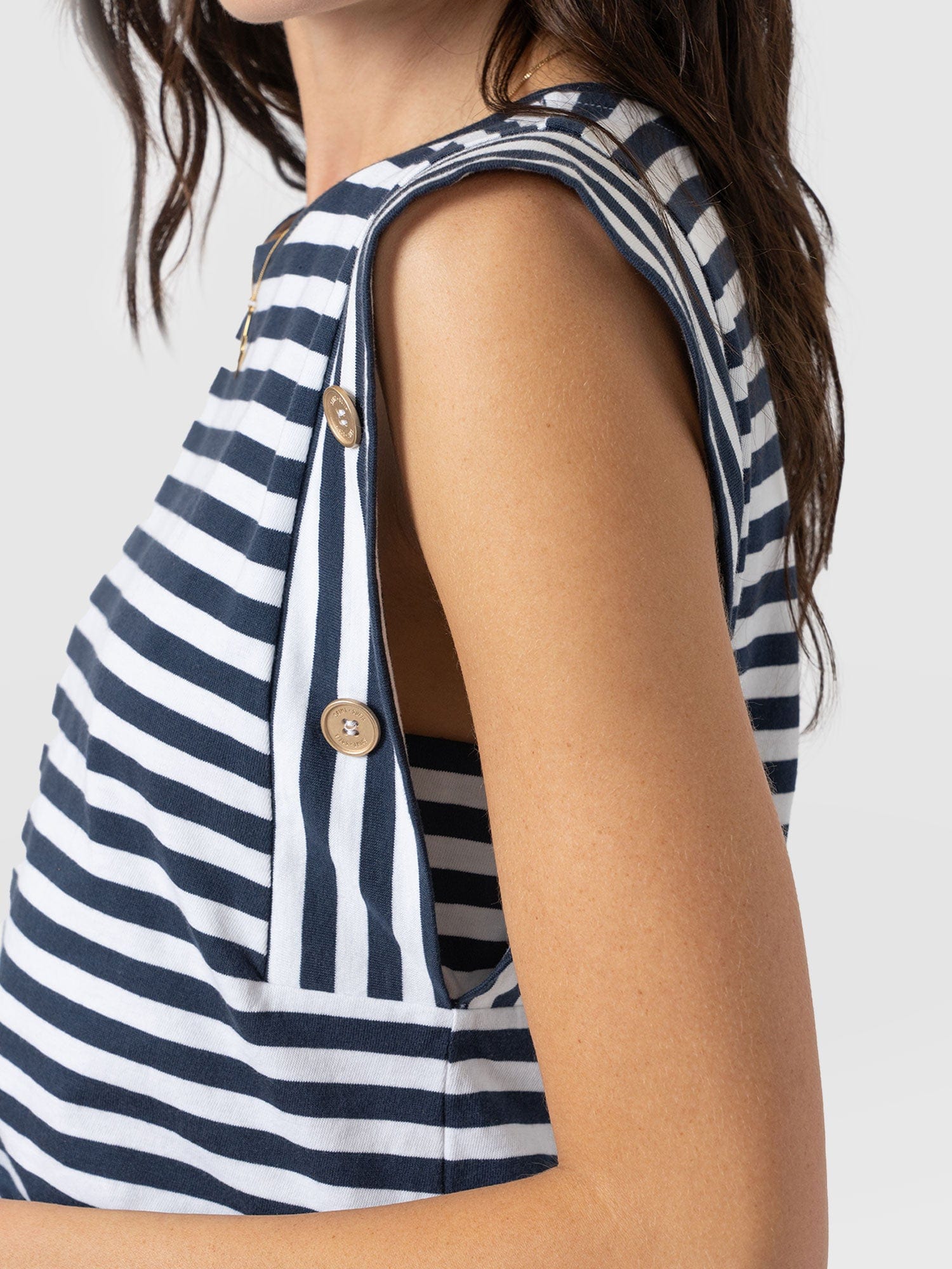 Rowan Tee Navy Stripe - Women's T-Shirts | Saint + Sofia® UK