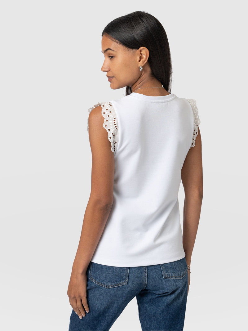 Rowan Tee - White Broderie