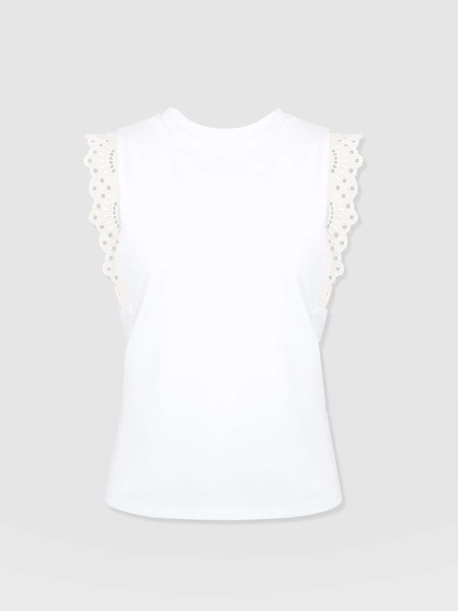 Rowan Tee - White Broderie