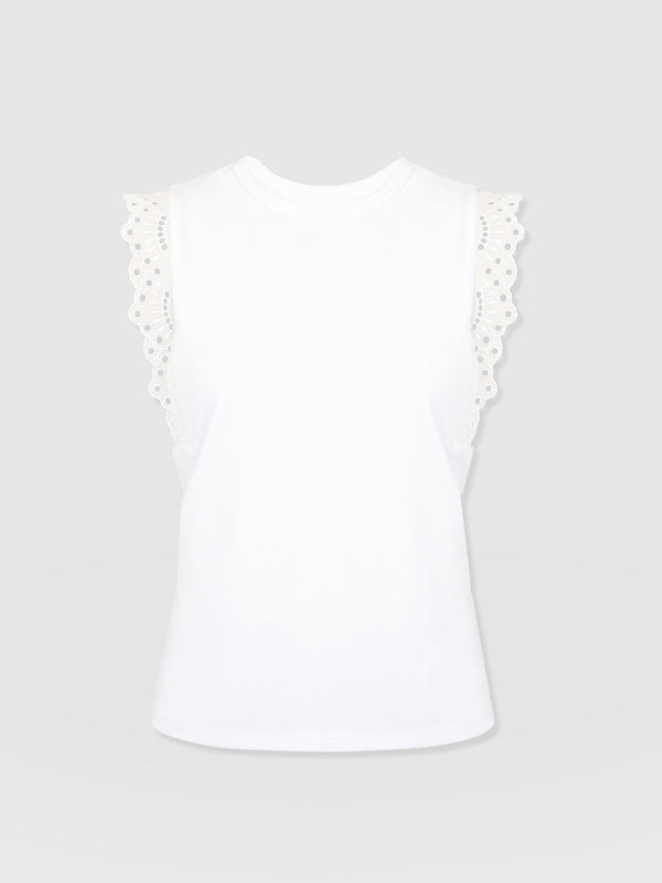 Rowan Tee - White Broderie