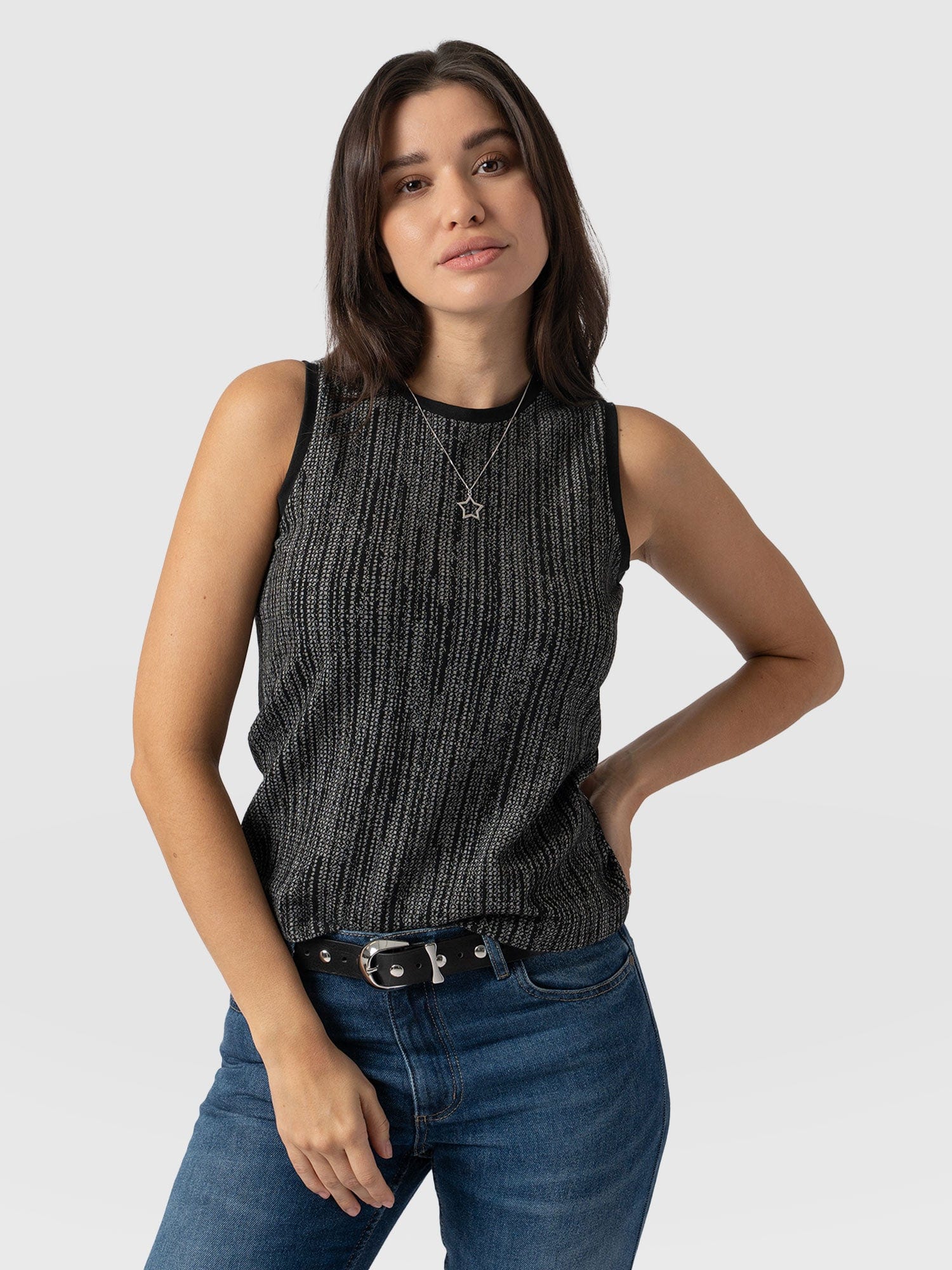 Roxie Studded Belt Black - Leather Belts | Saint + Sofia® UK