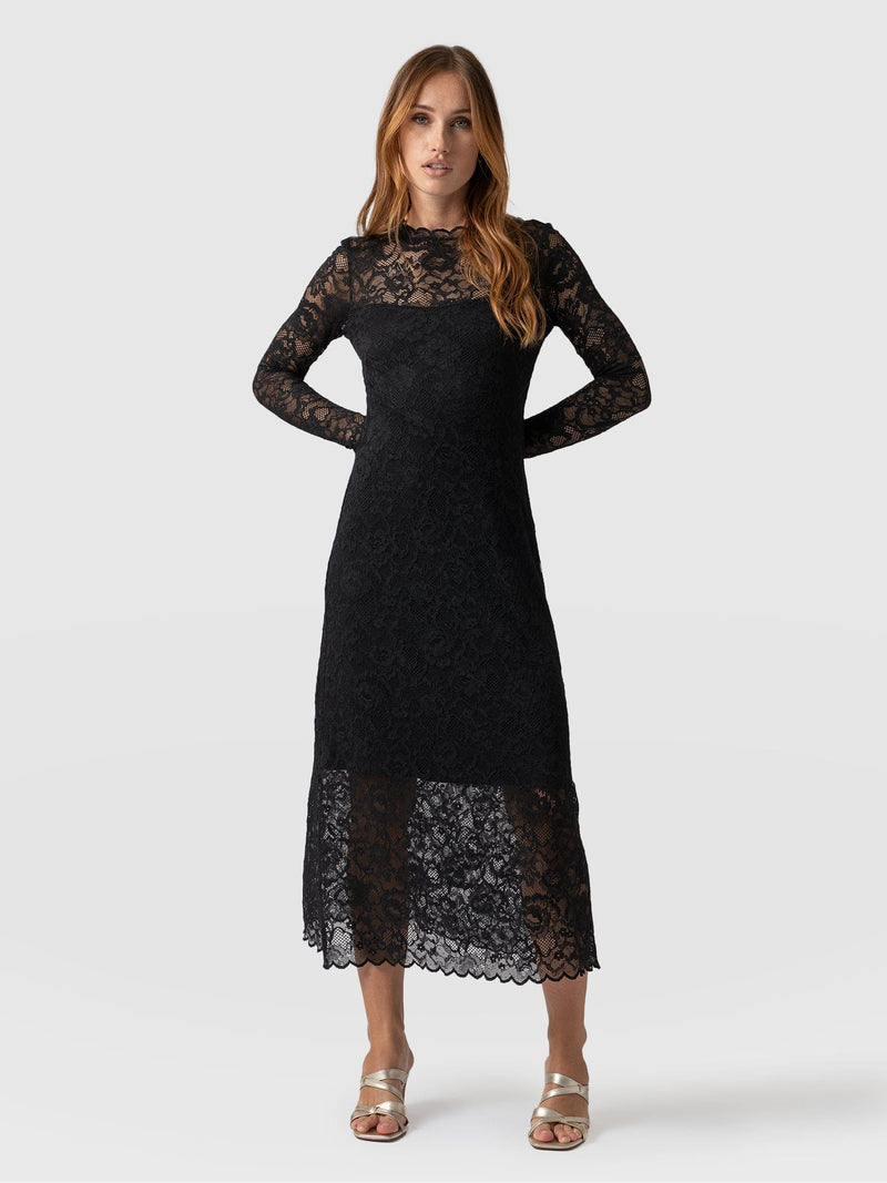 Runway Lace Dress - Black