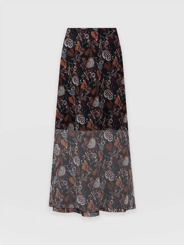 Runway Mesh Skirt - 70's Paisley