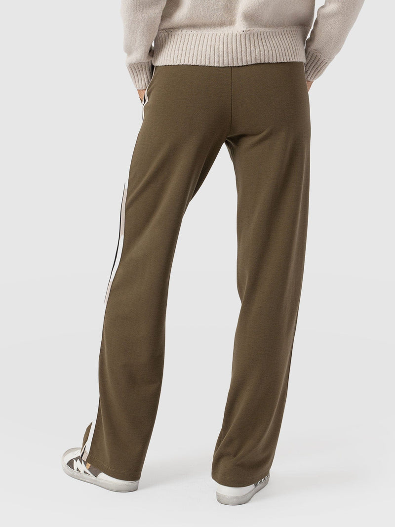 Runway Pant - Khaki - Cream Stripe