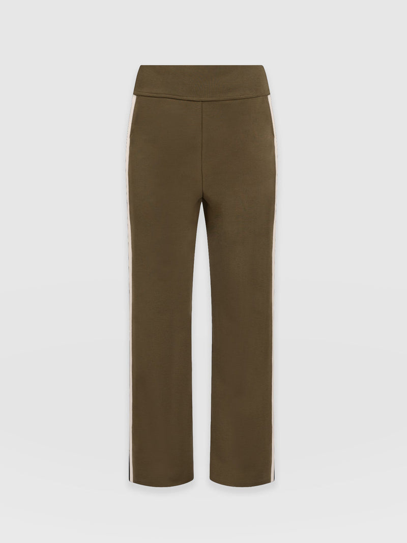 Runway Pant - Khaki - Cream Stripe