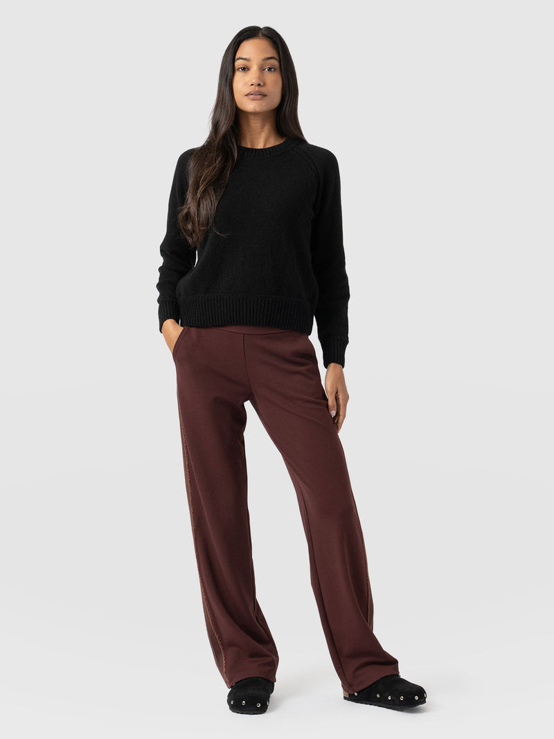 Runway Pant - Maroon - Bronze Stripe