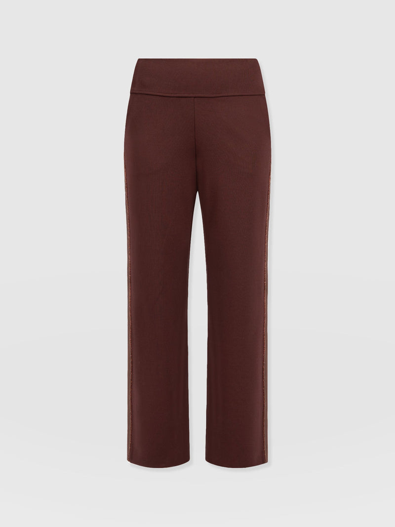 Runway Pant - Maroon - Bronze Stripe