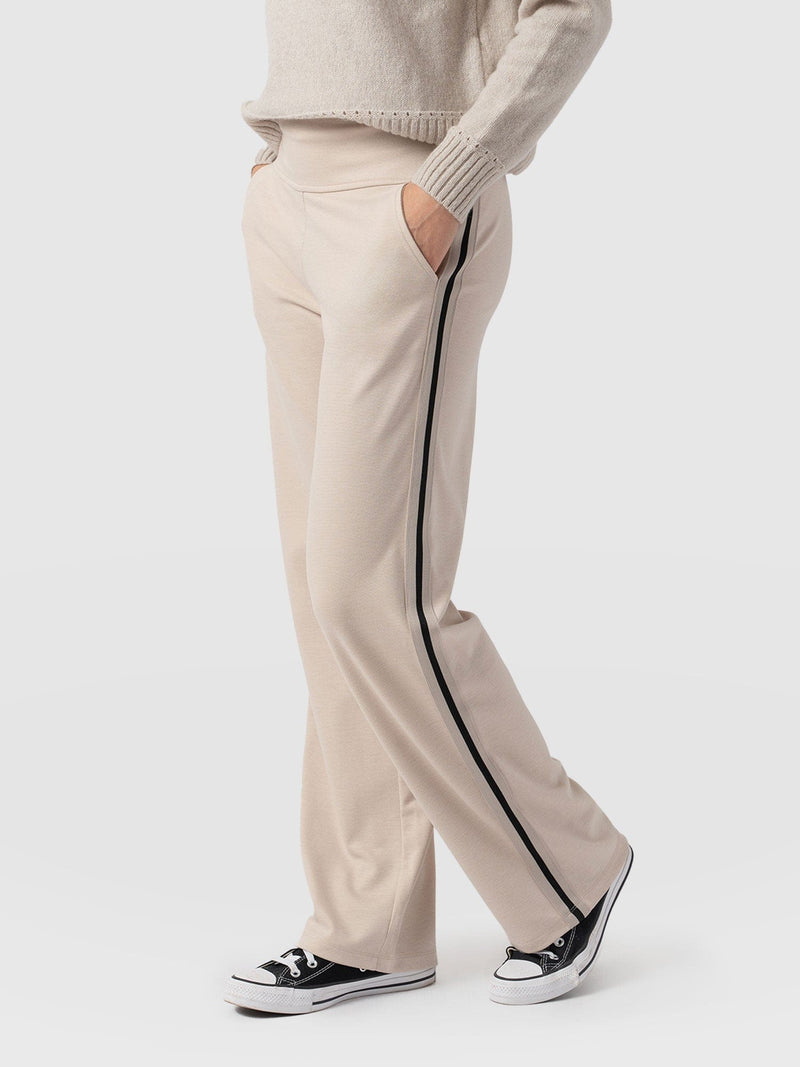 Runway Pant-Light Beige-Black/Cream Stripe