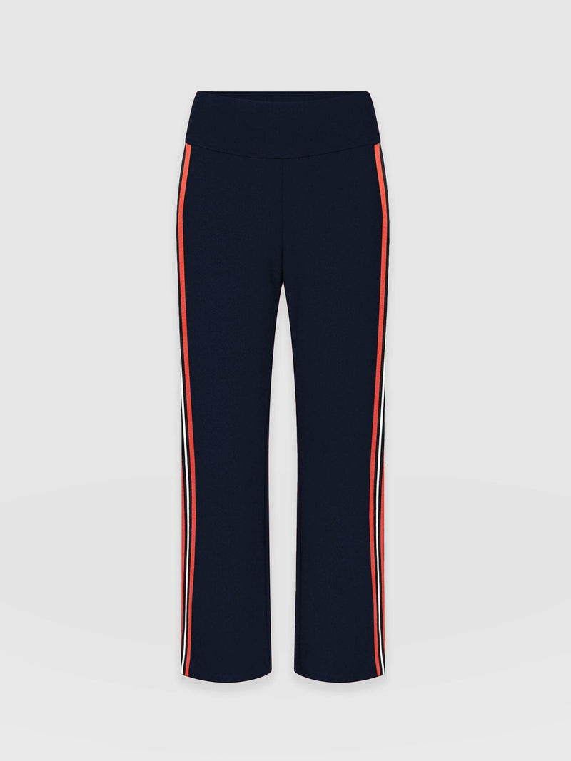 Runway Pant - Navy Red Stripe