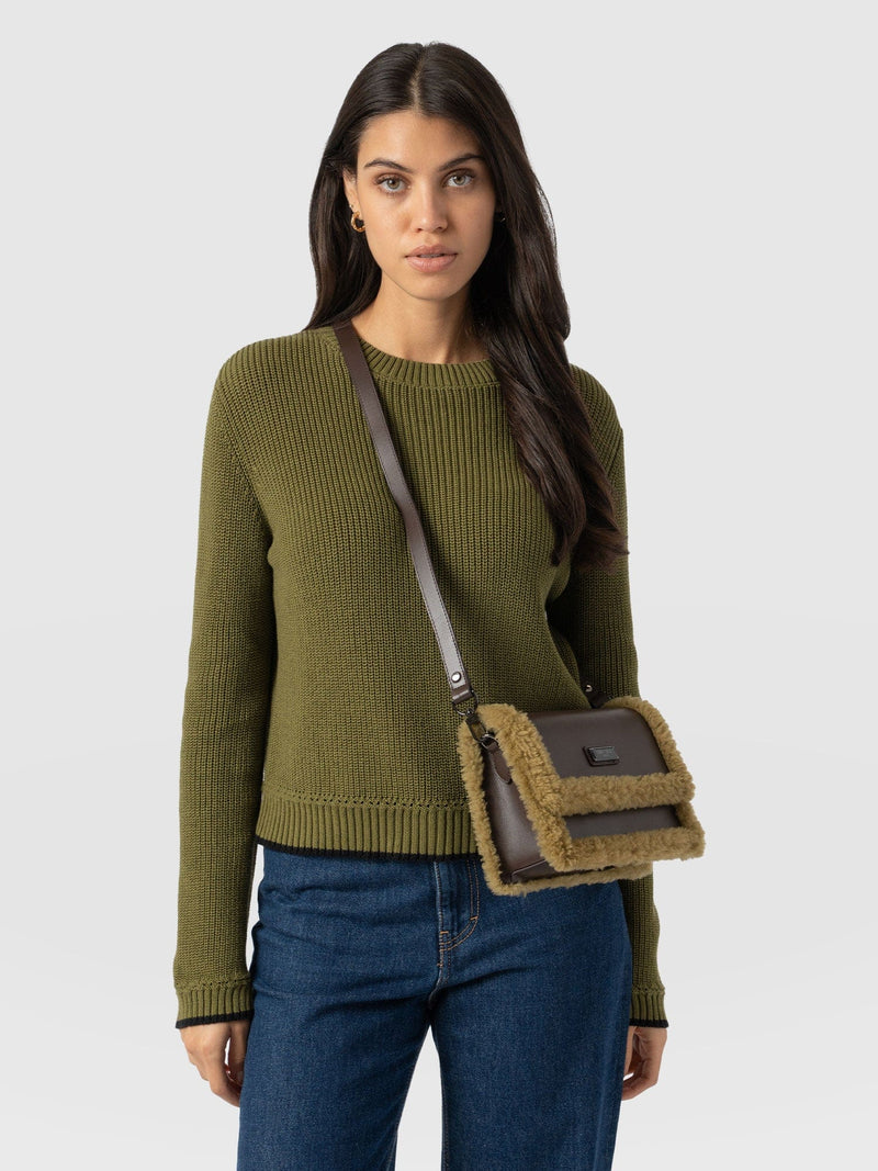 Rylee Cross Body Bag - Brown/Khaki